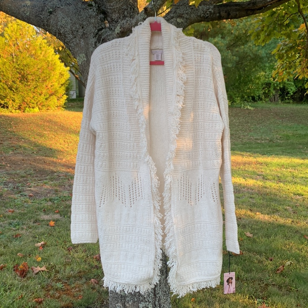 New cozy Sincerely Jules Chenille Long Open Cardigan